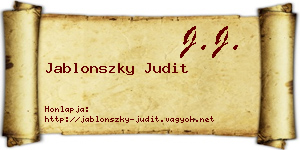 Jablonszky Judit névjegykártya